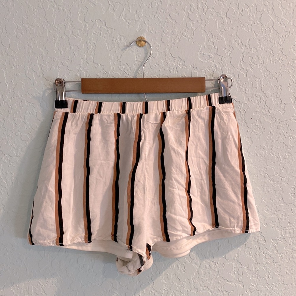 ‘Forever 21’ White Striped Shorts - Size Small